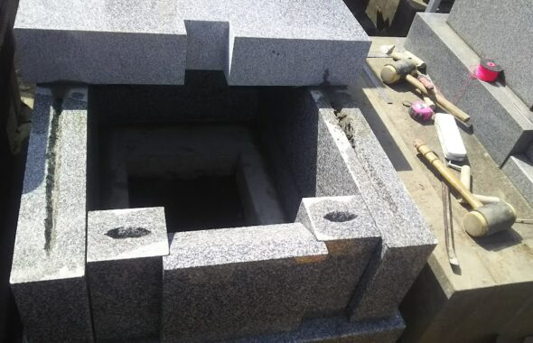 セメント施工の様子